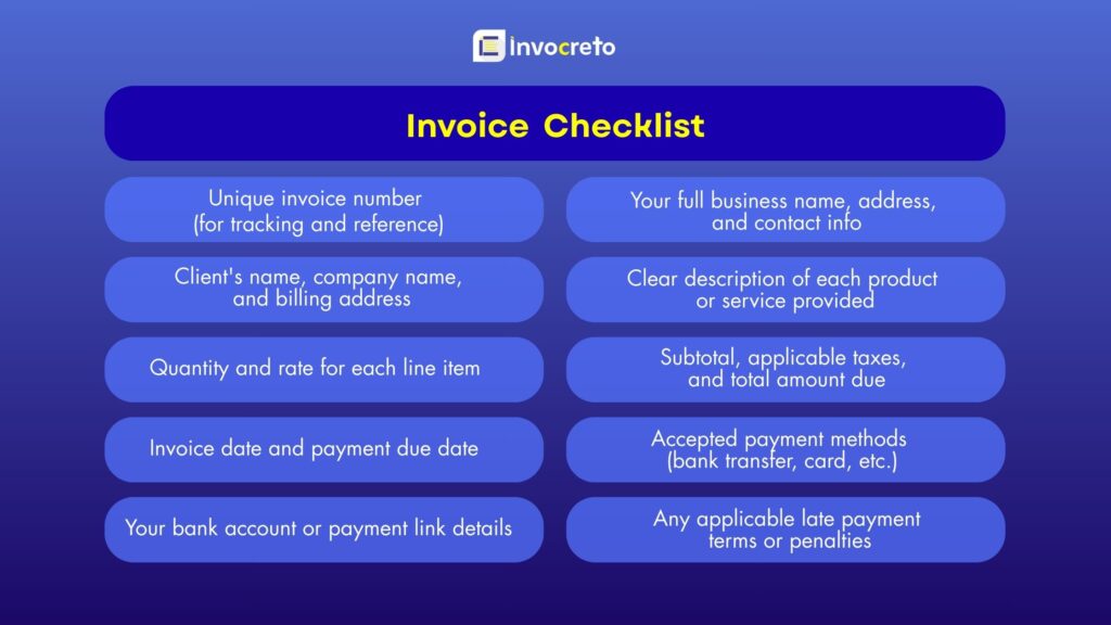 Invoicing Checklist