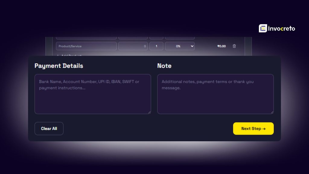 Step 6: Add Payment Details